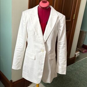 Banana republic  blazer  suit jacket linen,/cotton  white  tailored coat/collar